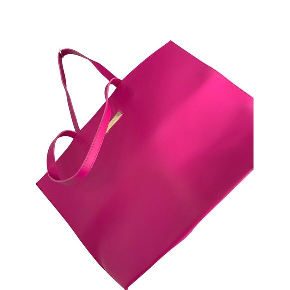 New Vince Camuto Pink Fuscia Tote Bag With Gold Logo & Magnetic Closure Snap - Picture 12 of 13